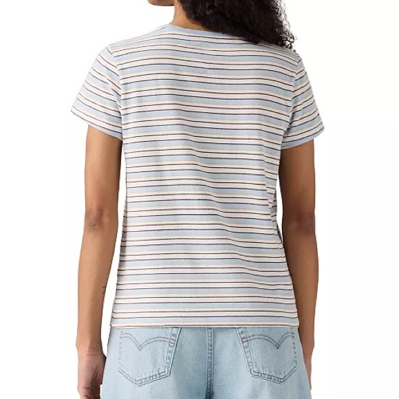 Levi's Blue and Brown Striped Tee - Picture 2 of 5
